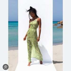 Green Patterned Maxi Dress
